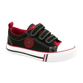 Baskets Enfant Américaines Avec Velcro American Club LH61 Noir-Rouge