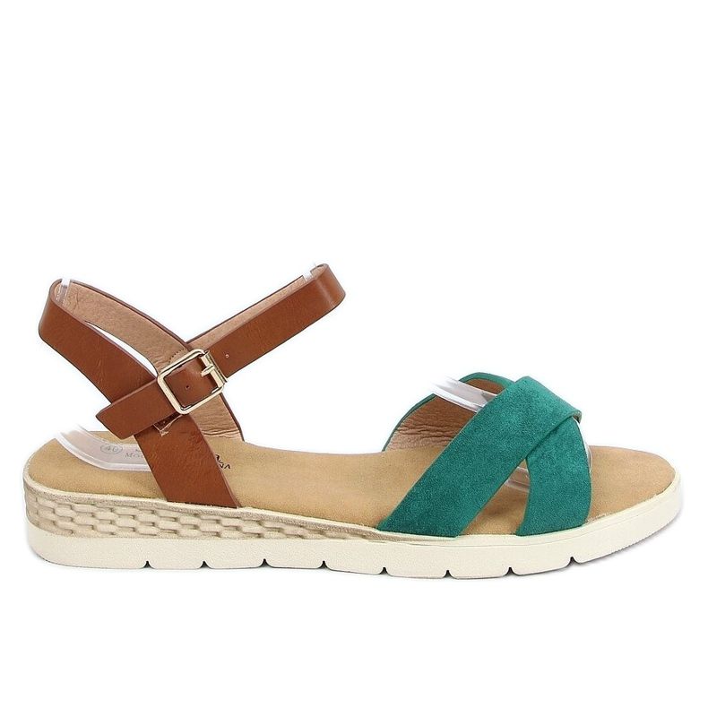Sandales femme vertes 1031-15 Vert brun