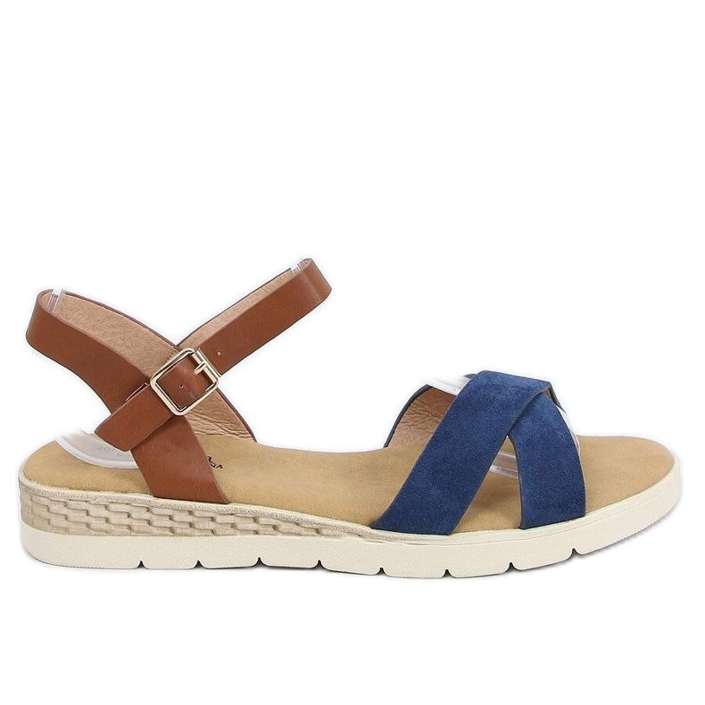 Sandales femme bleu marine 1031-15 Bleu brun