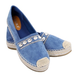 Bleu Espadrilles à coquillages 6771 Bleu