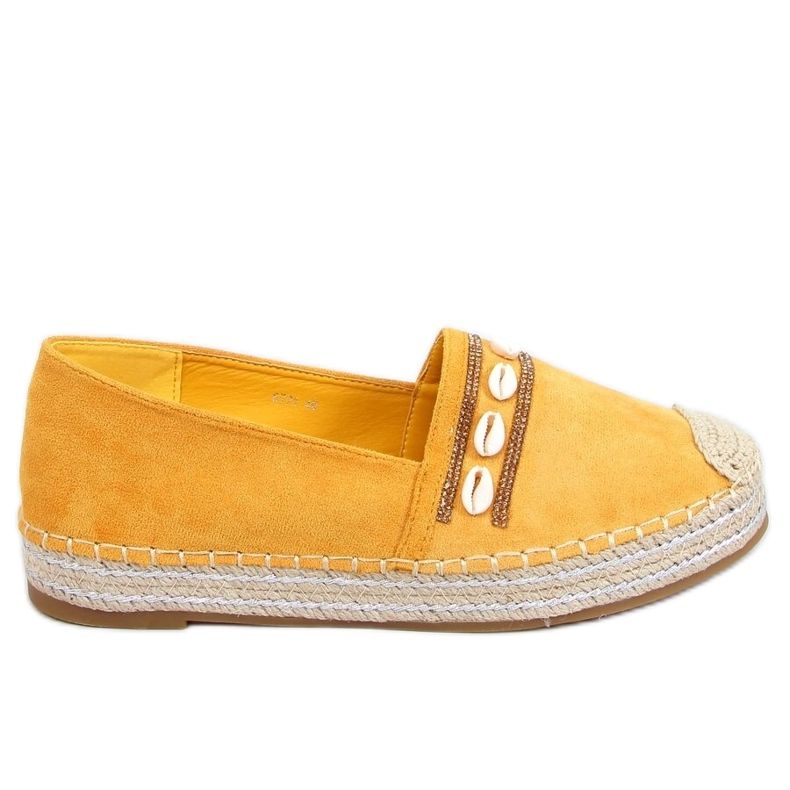 Espadrilles à coquillages miel 6771 Jaune