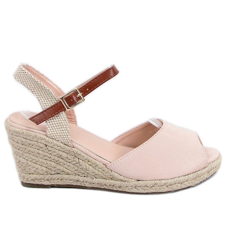 Espadrilles bout ouvert beige 77-207 Nude brun Espadrilles bout ouvert beige 77-207 Nude brun