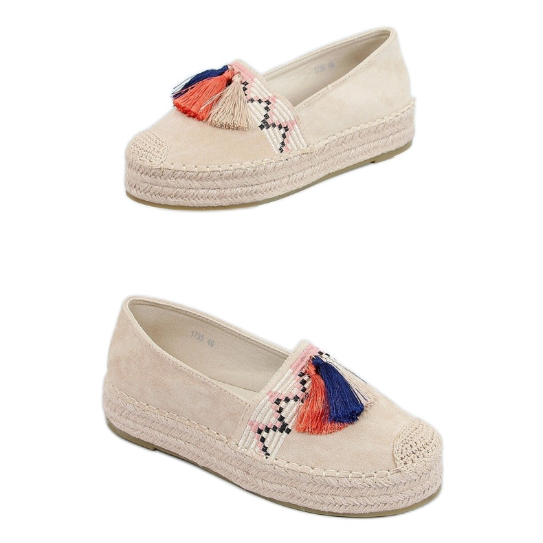 Espadrilles à franges beige 1735 Beige