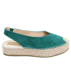 Espadrilles vertes à talons ouverts M-518 Vert