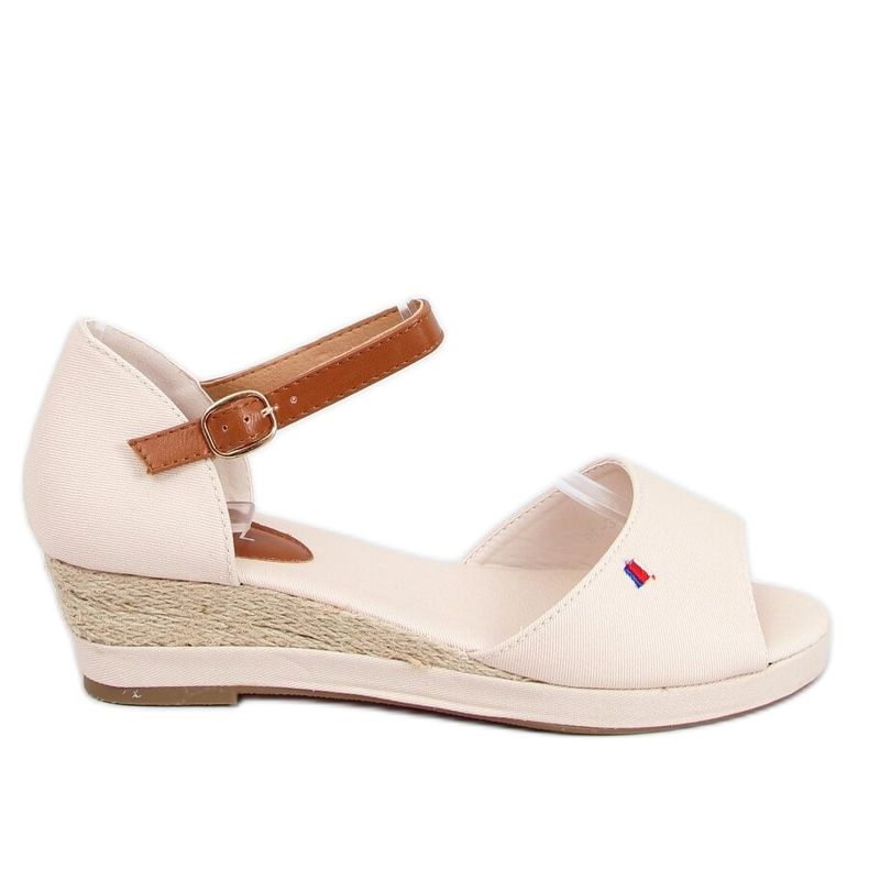 Sandales Tommy sur un bas compensé beige BL-362 Beige brun