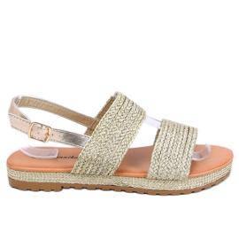 Or WL1593 Sandales tressées dorées