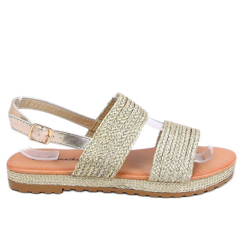 Or WL1593 Sandales tressées dorées d'or Or WL1593 Sandales tressées dorées d'or