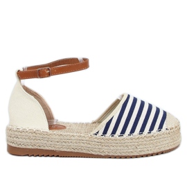 9R108 Espadrilles à rayures bleues beige bleu marine