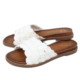 Blanc Chaussons femme H006 Blanco blanche