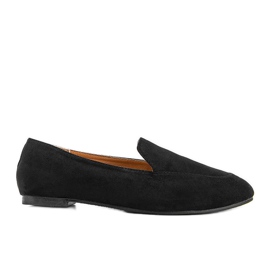 Mocassins noirs en éco suède de Devyn le noir