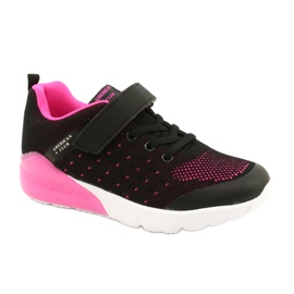 American Club Chaussures De Sport Fille Avec Velcro RL11 Noir / Rose