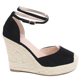 Espadrilles noires sur talon compensé 3010 Noir