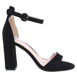 Sandales à talons noires A12-06 Noir