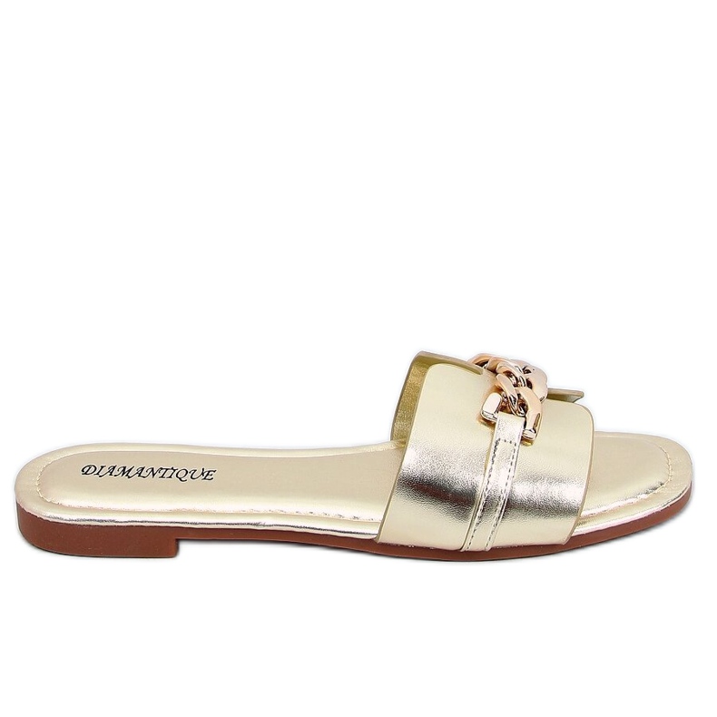 Golden HY23-01 Chaussons dorés avec une chaîne d'or