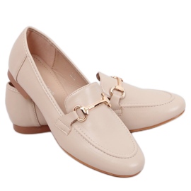 Mocassins femme beiges T392 Beige