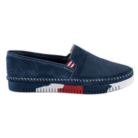 ARTIKER Slipons en cuir sur la plate-forme bleu marine bleu