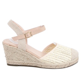 Espadrilles sur un coin beige DZ8006 Beige écru Espadrilles sur un coin beige DZ8006 Beige écru