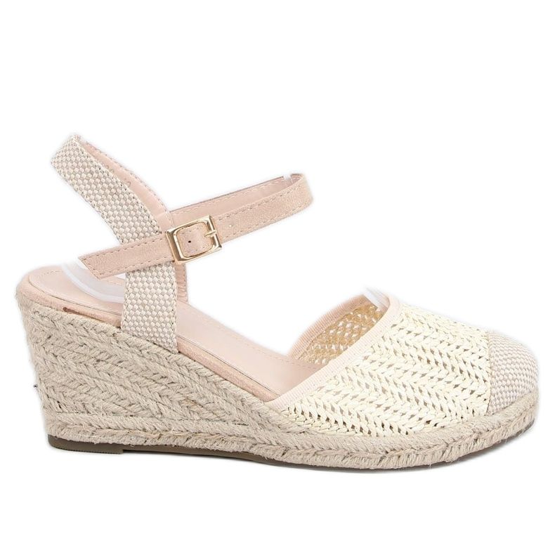 Espadrilles sur un coin beige DZ8006 Beige écru Espadrilles sur un coin beige DZ8006 Beige écru