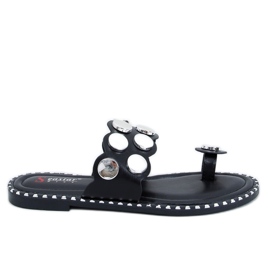 Tongs noires SK78P noires le noir argent