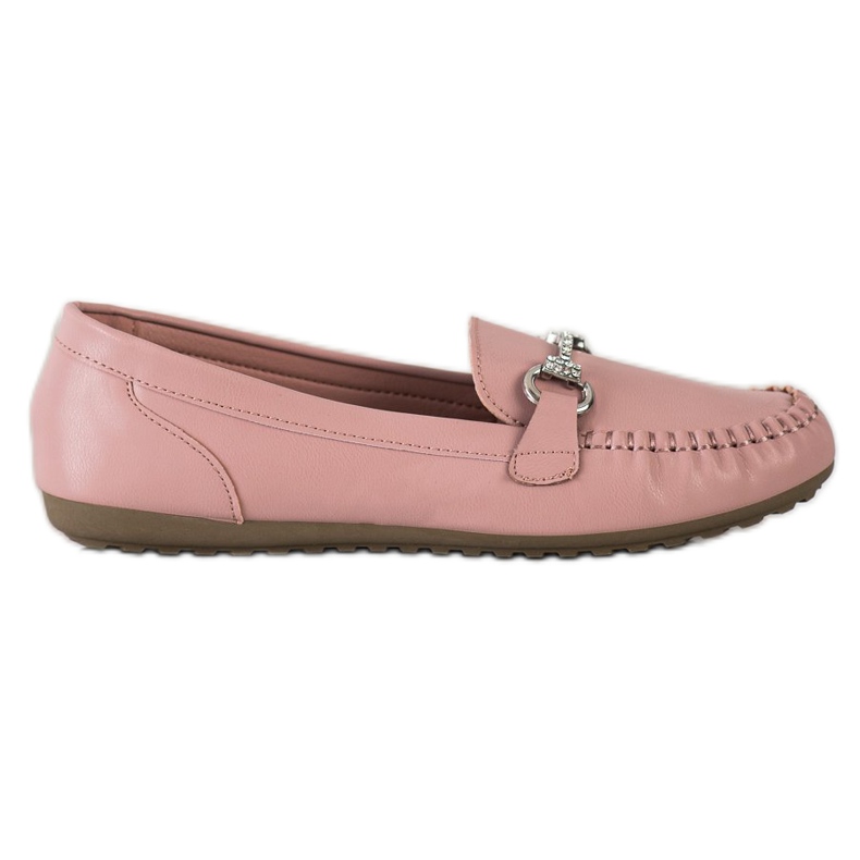 Queentina Mocassins élégants avec zircone cubique rose