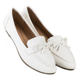 Diamantique Mocassins en cuir écologique blanc
