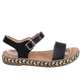 TH005 Sandales espadrilles noires