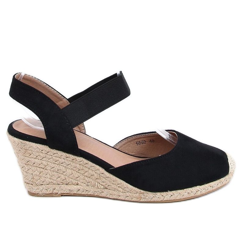 Espadrilles noires sur compensées 9R50 Noir le noir