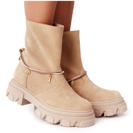 Lewski Shoes Bottes Daim Workery Chaussures Lewski 3006-0 Sable beige multicolore