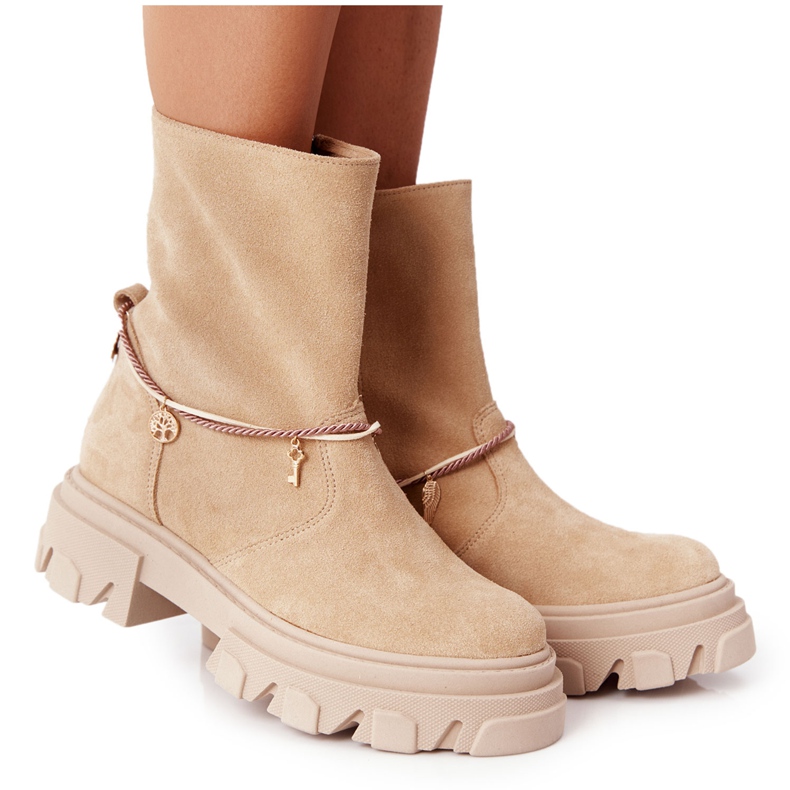 Lewski Shoes Bottes Daim Workery Chaussures Lewski 3006-0 Sable beige multicolore