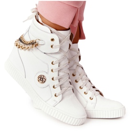 Baskets Compensées En Cuir Lewski Shoes 3004-0 Blanc