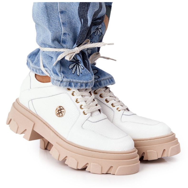 Lewski Shoes Chaussures Richelieu Cuir Lewski 3011-0 Blanc blanche