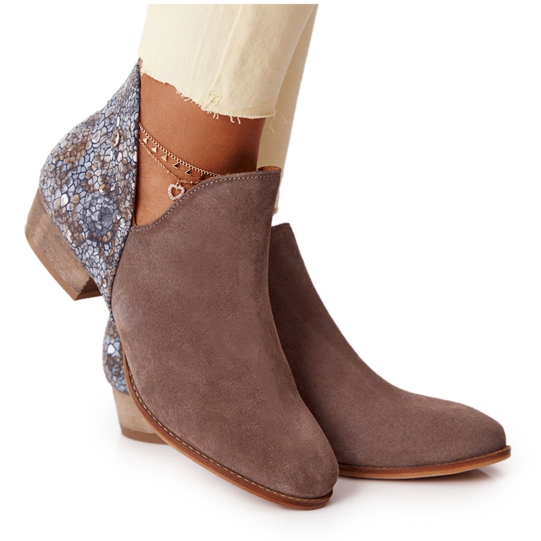 Boots cuir femme Maciejka Beige Foncé 04091-65