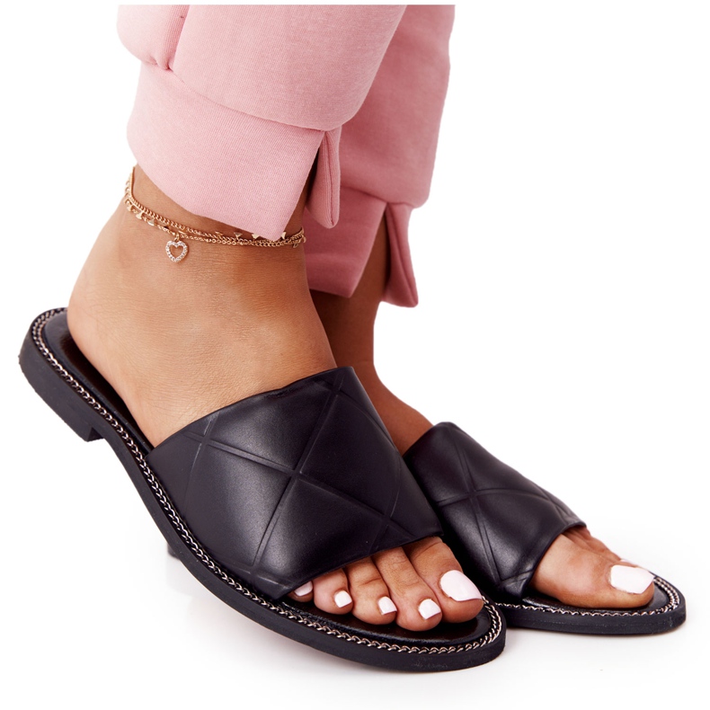 Chaussons Cuir Avec Matelassage Nicole 2650 Noir le noir Chaussons Cuir Avec Matelassage Nicole 2650 Noir le noir