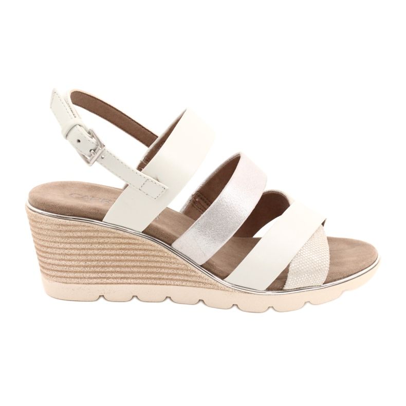 Sandales en cuir pour femmes Silver Caprice 9-28708-26 argent