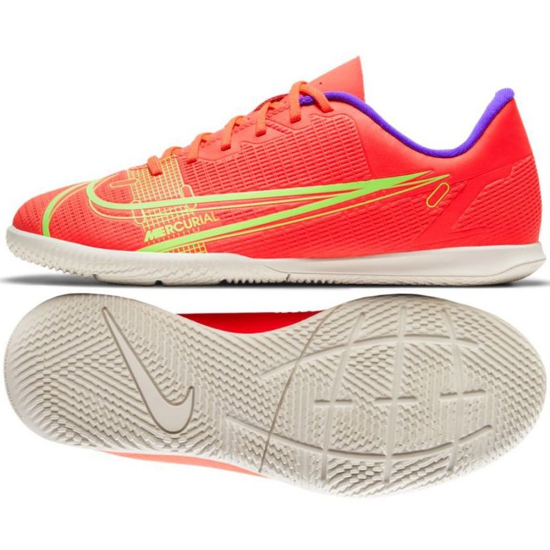 Chaussure de football Nike Mercurial Vapor 14 Club Ic Jr CV0826 600 multicolore oranges et rouges Chaussure de football Nike Mercurial Vapor 14 Club Ic Jr CV0826 600 multicolore oranges et rouges