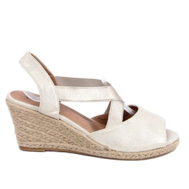 Sandales espadrilles sur compensées or 9R38 Or doré