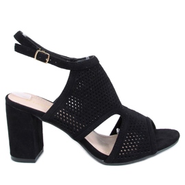 Sandales à talons noires F1877 Noir le noir