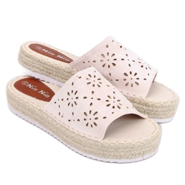 Espadrilles slippers ajourées beiges 99-62A Beige