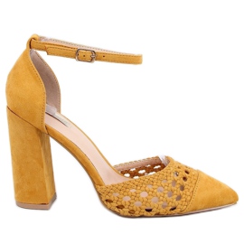 Escarpins à talons exposés miel 1JB-19228 Jaune Escarpins à talons exposés miel 1JB-19228 Jaune