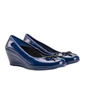 Ballerines Meliski bleues sur le talon compensé Garett
