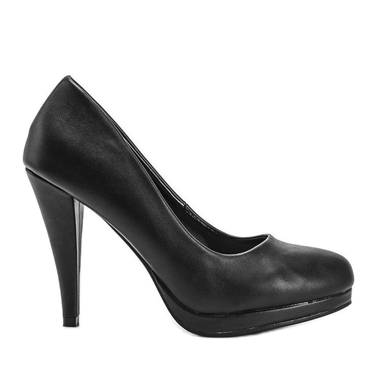 Escarpins noirs en éco-cuir sur la plateforme Liana le noir