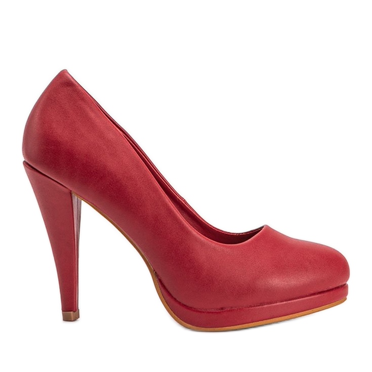 Escarpins rouges en éco-cuir sur la plateforme Liana