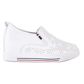 Filippo Chaussures compensées en cuir blanc