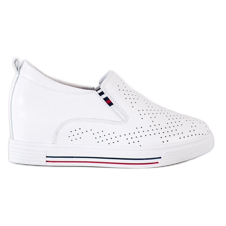 Filippo Chaussures compensées en cuir blanche