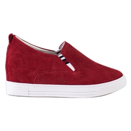 Filippo Chaussures compensées en cuir rouge