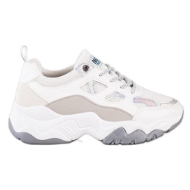 SHELOVET Baskets à lacets à la mode blanc gris