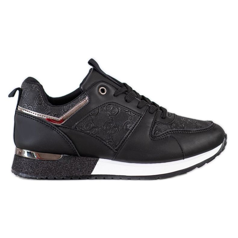 SHELOVET Baskets noires à motifs le noir
