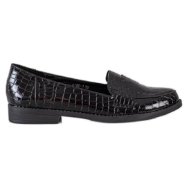 SHELOVET Mocassins laqués noirs le noir