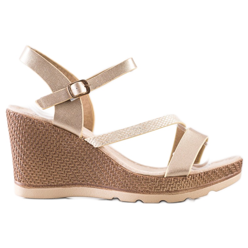 Sabatina Sandales dorées sur compensées d'or Sabatina Sandales dorées sur compensées d'or