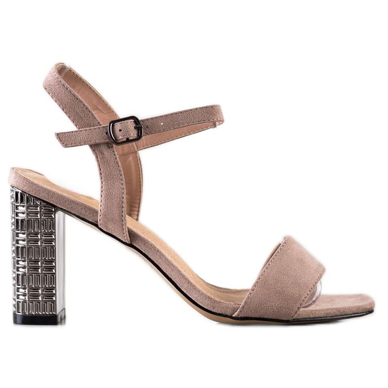 S. BARSKI Sandales Kalsic à talon décoratif beige